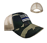 Image of Thin Blue Line Camo Trucker Hat - Skull