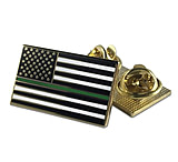 Image of Thin Blue Line Classic American Flag Pin, Double Clutch Backing