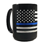 Image of Thin Blue Line Distressed Flag Mug- , 15 Oz
