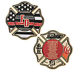 Image of Thin Blue Line Firefighter's Prayer Thin Red Line Challenge Coin