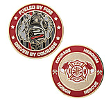 Image of Thin Blue Line Firefighter's Thin Red Line Challenge Coin