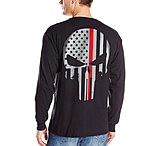 Image of Thin Blue Line Men's - Skull Thin Red Line Long Sleeve T-shirt