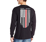Image of Thin Blue Line Men's - Thin Red Line Flag Long Sleeve T-shirt