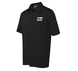 Image of Thin Blue Line Polyester Sport Polo - Embroidered Thin Silver Line American Flag