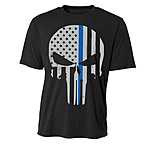 Image of Thin Blue Line Skull Polyester Shirt