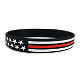 Image of Thin Blue Line Thin Red Line American Flag Bracelet