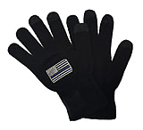 Image of Thin Blue Line Touchscreen Knit Gloves, Black