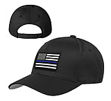 Image of Thin Blue Line Velcro Hat - American Flag, Black