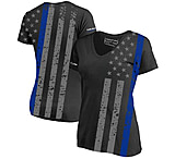 Image of Thin Blue Line Women's Athletic V-neck T-shirt - All-over,