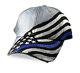 Image of Thin Blue Line Women's Hand Painted Hat - Flag
