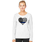 Image of Thin Blue Line Women's Long Sleeve - Heart