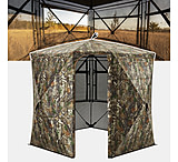 Image of TideWe VisTall 360 See-Through Ground Blind 75-Inch 3 Person Pop Up Deer Blind with No-Trip Door Portable Camo Hunting Blind with Blackout Curtain for Whitetail Deer Hunting CEC997C8