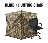 Image of TideWe VisX/VisMax See Through Hunting Blind and 360deg Swivel Adjustable Height Hunting Chair Bundle BA701DBE