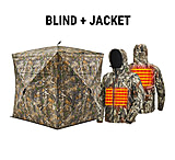 Image of TideWe VisX/VisMax See Through Hunting Blind and Men's Soft Shell Heated Jacket Coat with Detachable Hood and Battery Pack Bundle 419440EC