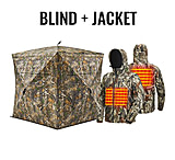 Image of TideWe VisX/VisMax See Through Hunting Blind and Men's Soft Shell Heated Jacket Coat with Detachable Hood and Battery Pack Bundle 419440EC