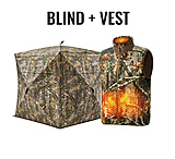 Image of TideWe VisX/VisMax See Through Hunting Blind and ThermCore Men's Heated Double-Sided Polar Fleece Hunting Vest Bundle 2ADCDCC9