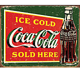 Image of Tin Signs Coke Ice Cold Green Tin Sign