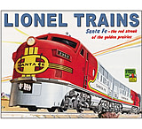 Image of Tin Signs Lionel Santa Fe Sign