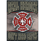 Image of Tin Signs Real Heroes Firemen Sign