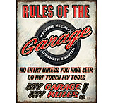 Image of Tin Signs Rules Of Garage Sign