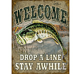 Image of Tin Signs Welcom Bass Fishing Tin Sign