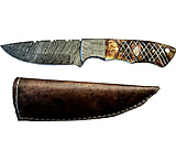 Image of Titan Damascus Fixed Blade Knife, Burnt Camel Bone TD -092