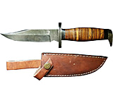 Image of Titan Damascus Fixed Blade Knife, Leather TD -098