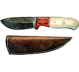 Image of Titan Damascus Fixed Blade Knife, Pekka Wood &amp; Camel Bone TD -097