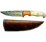 Image of Titan Damascus Fixed Blade Knife, Pekka Wood &amp; Camel Bone TD -106