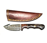 Image of Titan Damascus Steel Gut Hook Skinning Knife, 4in