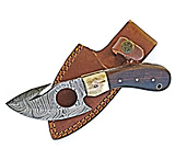 Image of Titan Damascus Steel Hand Forged Gut Hook Skinning Knife, 7.2in