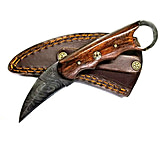 Image of Titan International Knives Damascus Flash Karambit w/ Rose Wood Scales - Single Edge Karambit