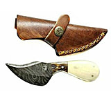 Image of Titan Damascus Skinning knife, Camel Bone Stag Handle, 6in