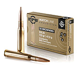 PPU TR&amp;Z Match .50 BMG 725 Grain Full Metal Jacket Brass Cased Rifle Ammo, 5 Rounds, PPM50