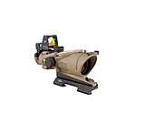 Image of Trijicon 4x32 ACOG ECOS, Dual Illuminated Red Crosshair 5.56 Reticle w/ Backup Iron Sights, Quick Release Mount &amp; LED 3.25 MOA Red Dot RMR Type 2, Cerakote FDE, 100553