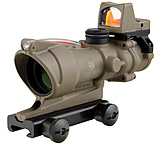 Image of Trijicon 4x32 ACOG Rifle Scope, Dual Illuminated Red Chevron .223 Reticle w/ Colt Knob Thumbscrew Mount &amp; LED 3.25 MOA Red Dot RMR Type 2, Cerakote FDE, 100570