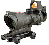 Image of Trijicon 4x32 ACOG Rifle Scope, Dual Illuminated Red Chevron .223 Reticle w/ Colt Knob Thumbscrew Mount &amp; LED 3.25 MOA Red Dot RMR Type 2, Cerakote OD Green, 100569