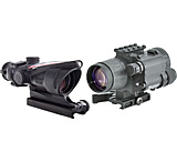Image of Trijicon ACOG 4x32 Illuminated Rifle Scope, Red Chevron BAC Reticle, Flattop TA51 Mount with Armasight Gen 2+ Day/Night Vision Clip-On System