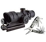 Image of Trijicon ACOG TA02 LED 4x32mm Rifle Scope, Black, Red Crosshair .223 / 5.56x45mm Reticle, MOA Adjustment, w/ Gerber Suspension Multi-Plier 1471, 100190-KIT