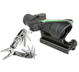 Image of Trijicon ACOG 4x32 Scope, Dual Illuminated Green Crosshair .223 Ballistic Reticle &amp; Gerber Suspension Multi-Plier 1471, BOX