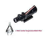 Image of Trijicon ACOG 3.5x35 Illuminated Scope Red Chevron Reticle, FREE Gerber Multi-Plier