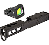 Image of Trijicon RM01 RMR Type 2 LED 3.25 MOA Red Dot Sight, Black and TRYBE Defense Pistol Slide, Glock 19, Gen 4, RMR Cut, Version 2, Black Cerakote