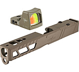 Image of Trijicon RM01 RMR Type 2 LED 3.25 MOA Red Dot Sight, Flat Dark Earth and TRYBE Defense Pistol Slide, Glock 17, Gen 3, RMR Cut, Version 2, FDE Cerakote