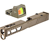 Image of Trijicon RM01 RMR Type 2 LED 3.25 MOA Red Dot Sight, Flat Dark Earth and TRYBE Defense Pistol Slide, Glock 17, Gen 4, RMR Cut, Version 2, FDE Cerakote