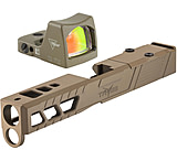 Image of Trijicon RM01 RMR Type 2 LED 3.25 MOA Red Dot Sight, Flat Dark Earth and TRYBE Defense Pistol Slide, Glock 19, Gen 4, RMR Cut, Version 2, FDE Cerakote