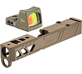Image of Trijicon RM01 RMR Type 2 LED 3.25 MOA Red Dot Sight, Flat Dark Earth and TRYBE Defense Pistol Slide, Glock 26, Gen 3/4, RMR Cut, Version 2, FDE Cerakote