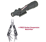 Image of Trijicon ACOG 5.5x50 Rifle Scope, Red Chevron BAC Flattop .308 Reticle, Flat Top Adapter, Free Multi-Plier