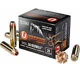 Underwood Ammo .50 Beowulf 275 Grain Jacketed Hollow Point Pistol Ammo, 20 Rounds, A757U