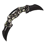 Image of United Cutlery Black Legion Green Eyed Skull Mayhem Double Karambit Knife w/ 2.5in Blade