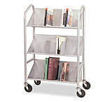 Image of United Stationers Cart 3 Shelf Sloped Slv BDY54143
